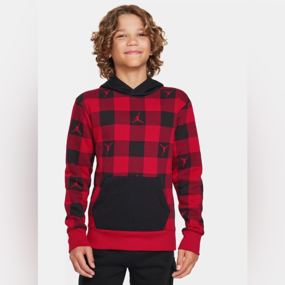Jordan Plaid Red and Black Sweatshirt- Brand New With Tags